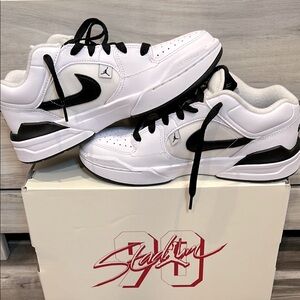 Nike Air Jordan Stadium 90 White and Black Sneakers Unisex 4.5Y/ 6 Women
